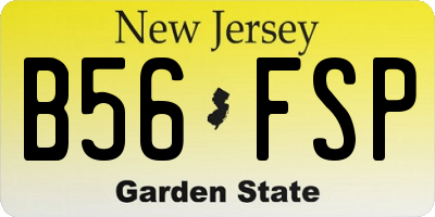 NJ license plate B56FSP
