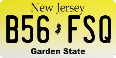 NJ license plate B56FSQ