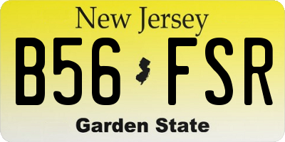 NJ license plate B56FSR