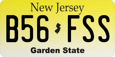 NJ license plate B56FSS
