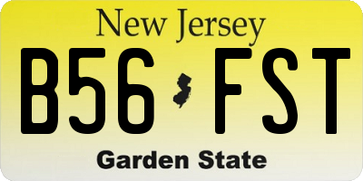 NJ license plate B56FST