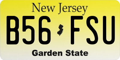 NJ license plate B56FSU
