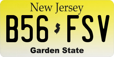 NJ license plate B56FSV