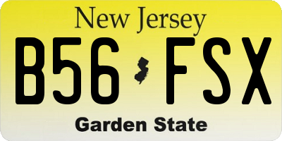 NJ license plate B56FSX