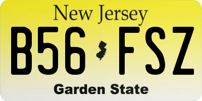 NJ license plate B56FSZ