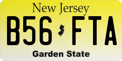 NJ license plate B56FTA