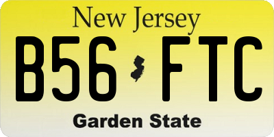 NJ license plate B56FTC
