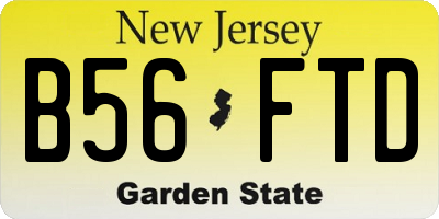 NJ license plate B56FTD