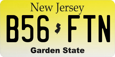 NJ license plate B56FTN