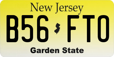 NJ license plate B56FTO