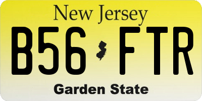 NJ license plate B56FTR
