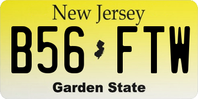 NJ license plate B56FTW