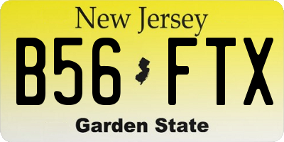 NJ license plate B56FTX