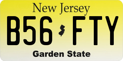 NJ license plate B56FTY