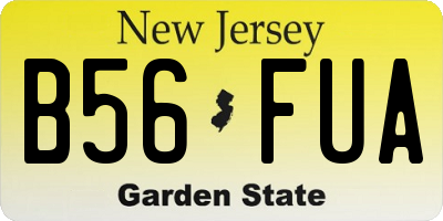 NJ license plate B56FUA