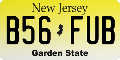 NJ license plate B56FUB