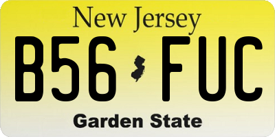 NJ license plate B56FUC