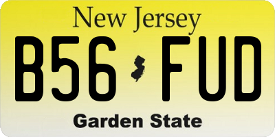 NJ license plate B56FUD