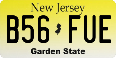 NJ license plate B56FUE
