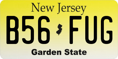 NJ license plate B56FUG