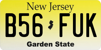 NJ license plate B56FUK