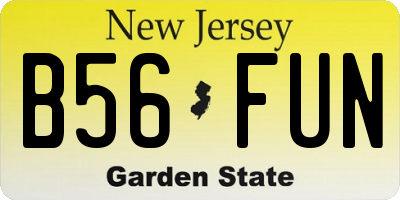 NJ license plate B56FUN