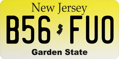 NJ license plate B56FUO