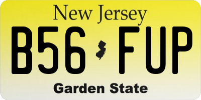 NJ license plate B56FUP