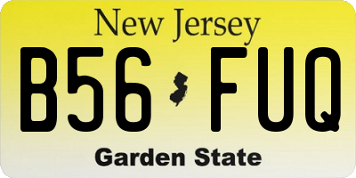 NJ license plate B56FUQ