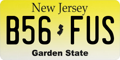 NJ license plate B56FUS