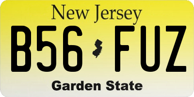 NJ license plate B56FUZ