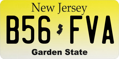 NJ license plate B56FVA