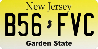 NJ license plate B56FVC