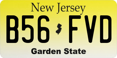 NJ license plate B56FVD