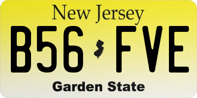 NJ license plate B56FVE