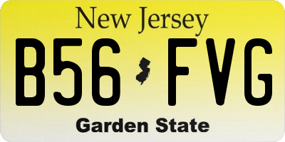 NJ license plate B56FVG