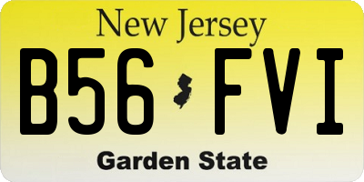 NJ license plate B56FVI