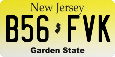 NJ license plate B56FVK