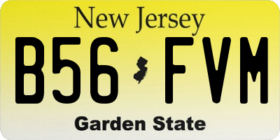 NJ license plate B56FVM