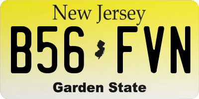 NJ license plate B56FVN