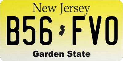 NJ license plate B56FVO