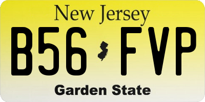 NJ license plate B56FVP
