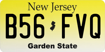 NJ license plate B56FVQ