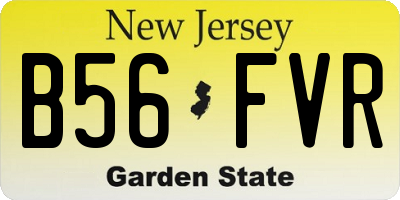 NJ license plate B56FVR