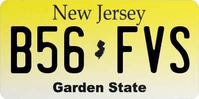 NJ license plate B56FVS