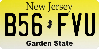 NJ license plate B56FVU