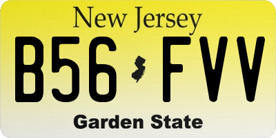 NJ license plate B56FVV