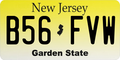 NJ license plate B56FVW
