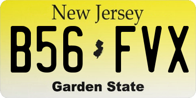NJ license plate B56FVX
