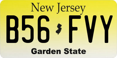 NJ license plate B56FVY